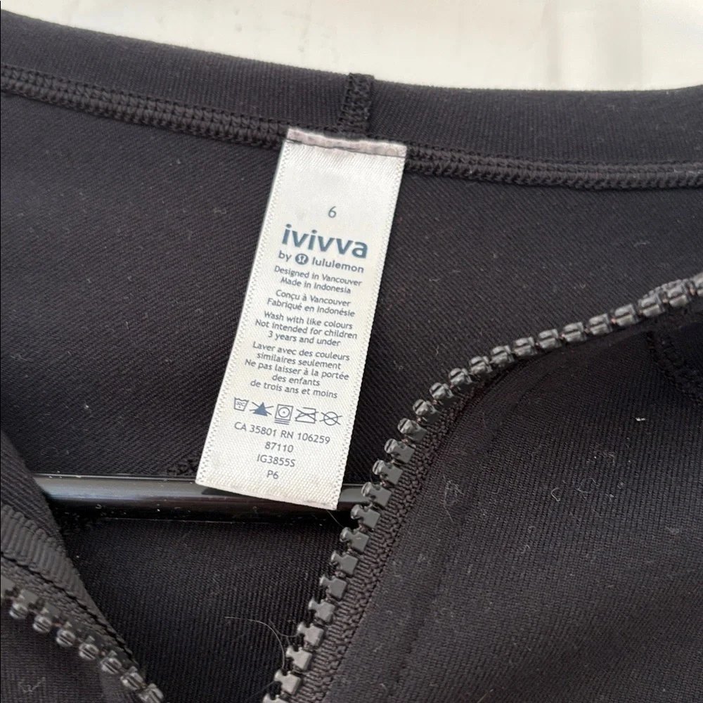 Ivivva define jacket girls black size 6